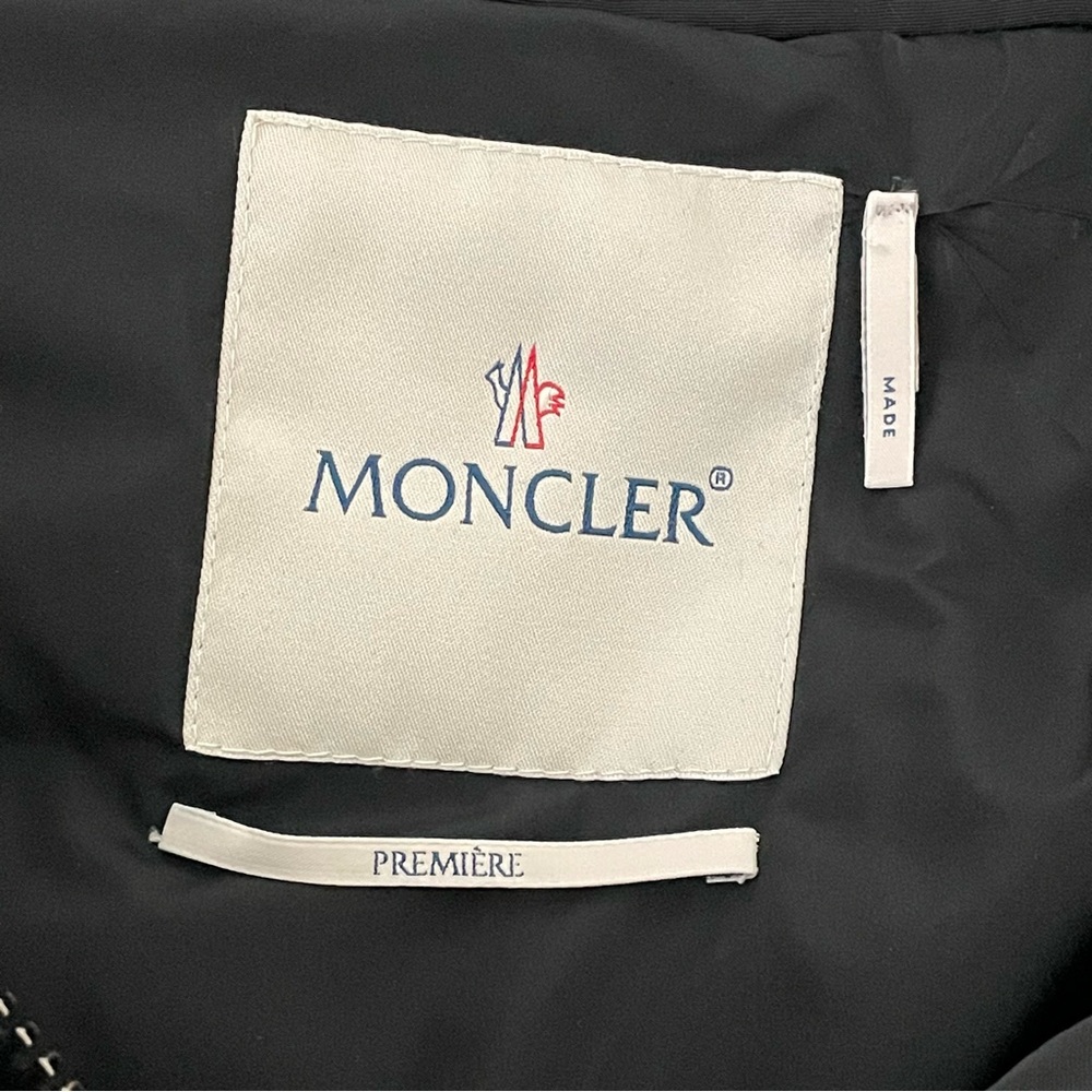 Moncler Rosier Jacket Coat Brushed Wool Down Padded Peplum Hem Black Authentic - Picture 9 of 13
